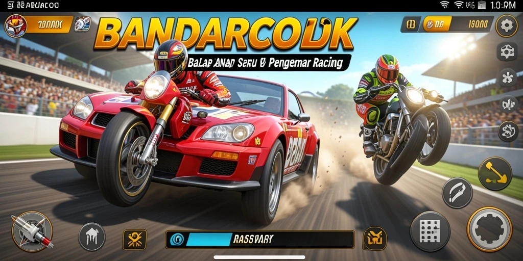 Screenshot gameplay BANDARCOLOK dengan balapan seru.