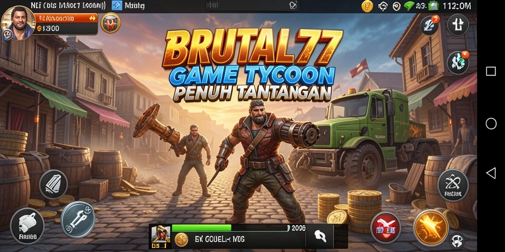 Tampilan gameplay BRUTAL77 yang mengasyikkan dan penuh warna.