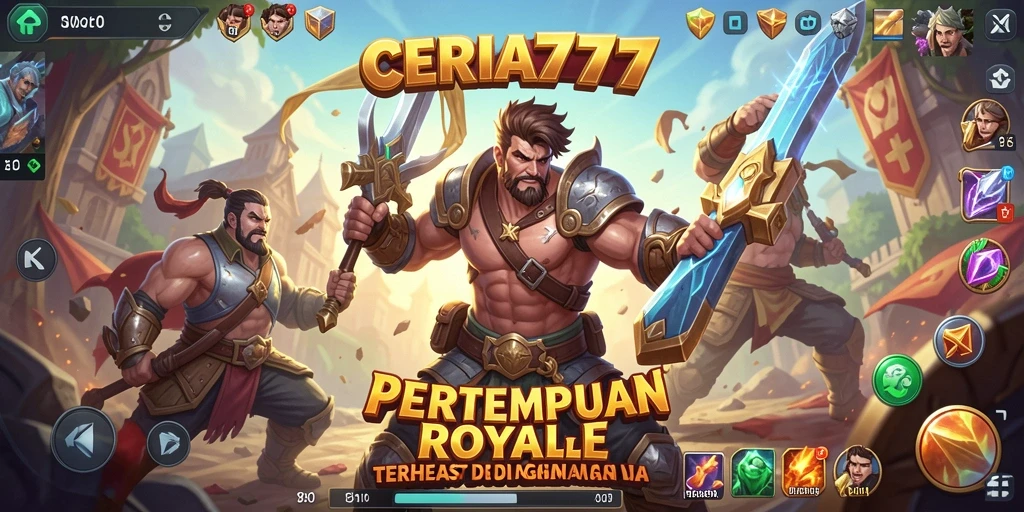 Screenshot aksi intens dalam permainan Battle Royale CERIA777.