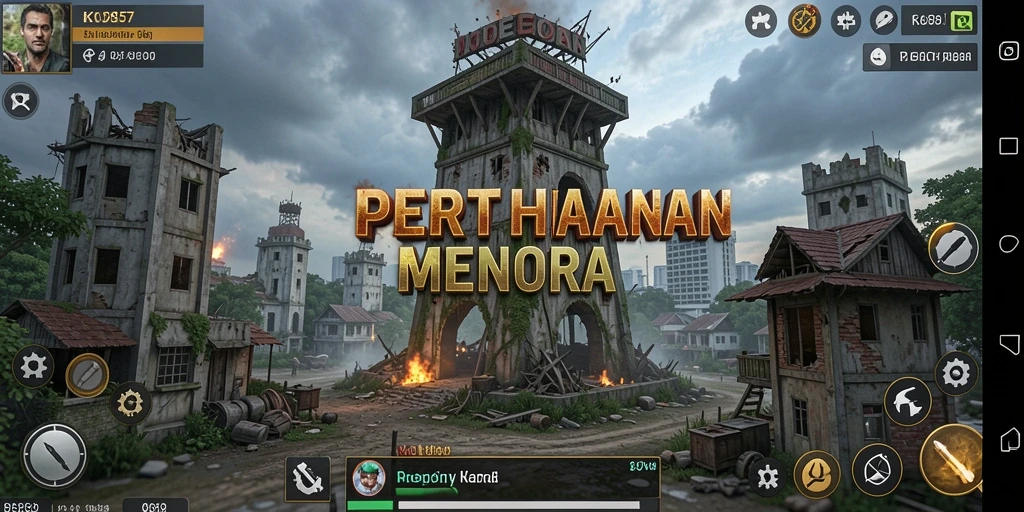 Tampilan menarik dari gameplay menara pertahanan KO857.