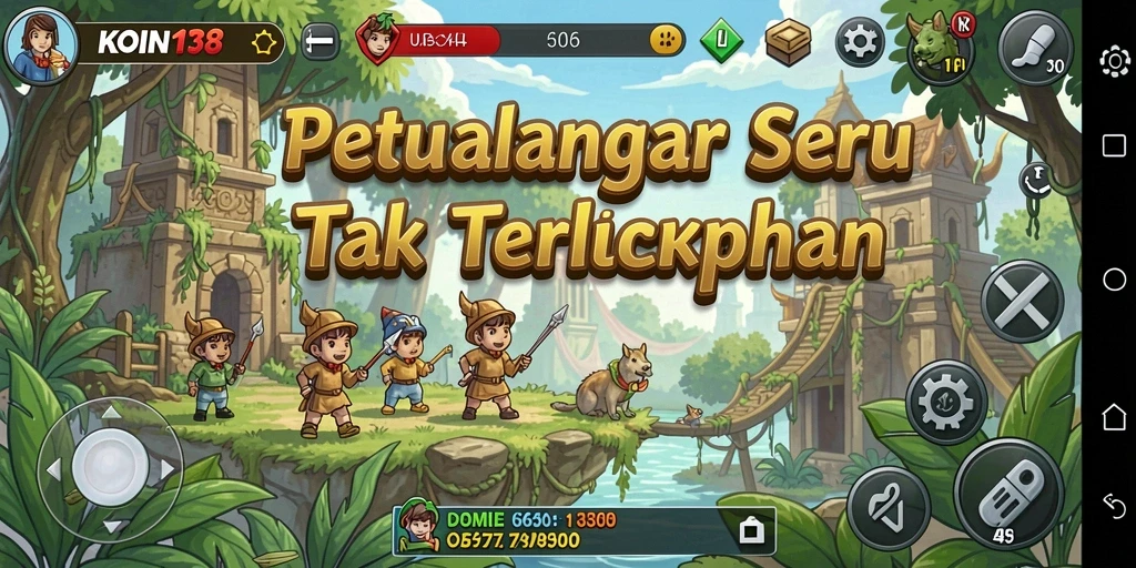 Tangkapan layar gameplay KOIN138 yang menampilkan aksi petualangan seru.