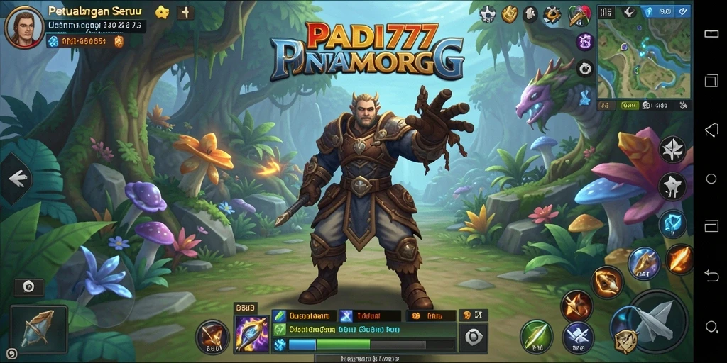Gambaran gameplay menegangkan di dunia PADI777 MMORPG.