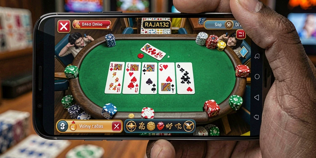 Tangkapan layar gameplay seru Domino RAJA132.