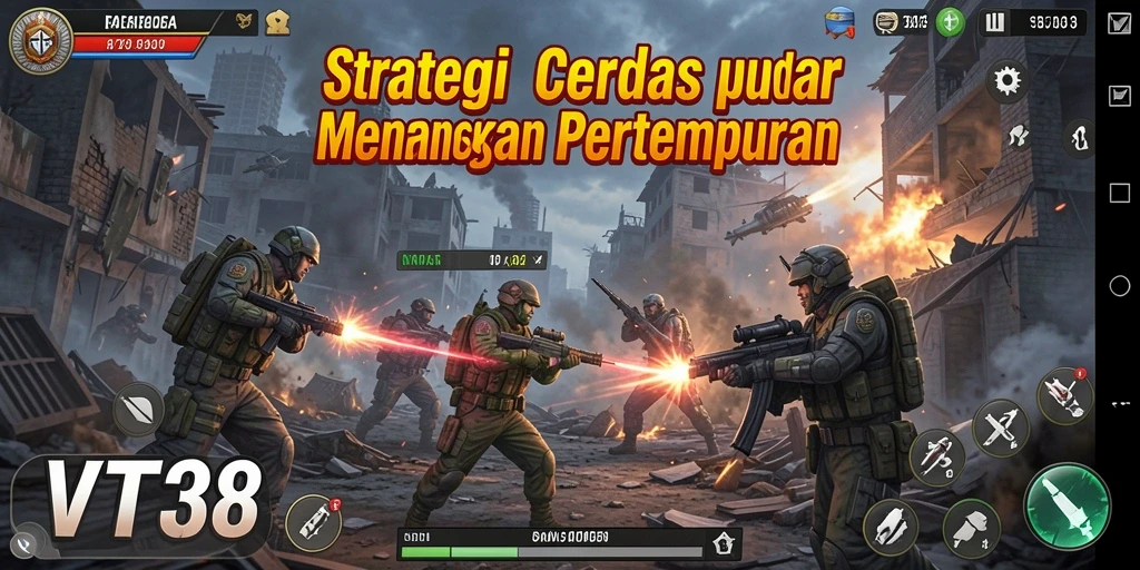 Tangkapan layar VT38 menampilkan pertempuran taktis yang mendebarkan.