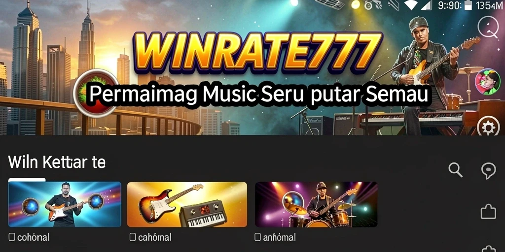 Screenshot gameplay WINRATE777 menunjukkan pengalaman musik yang seru.
